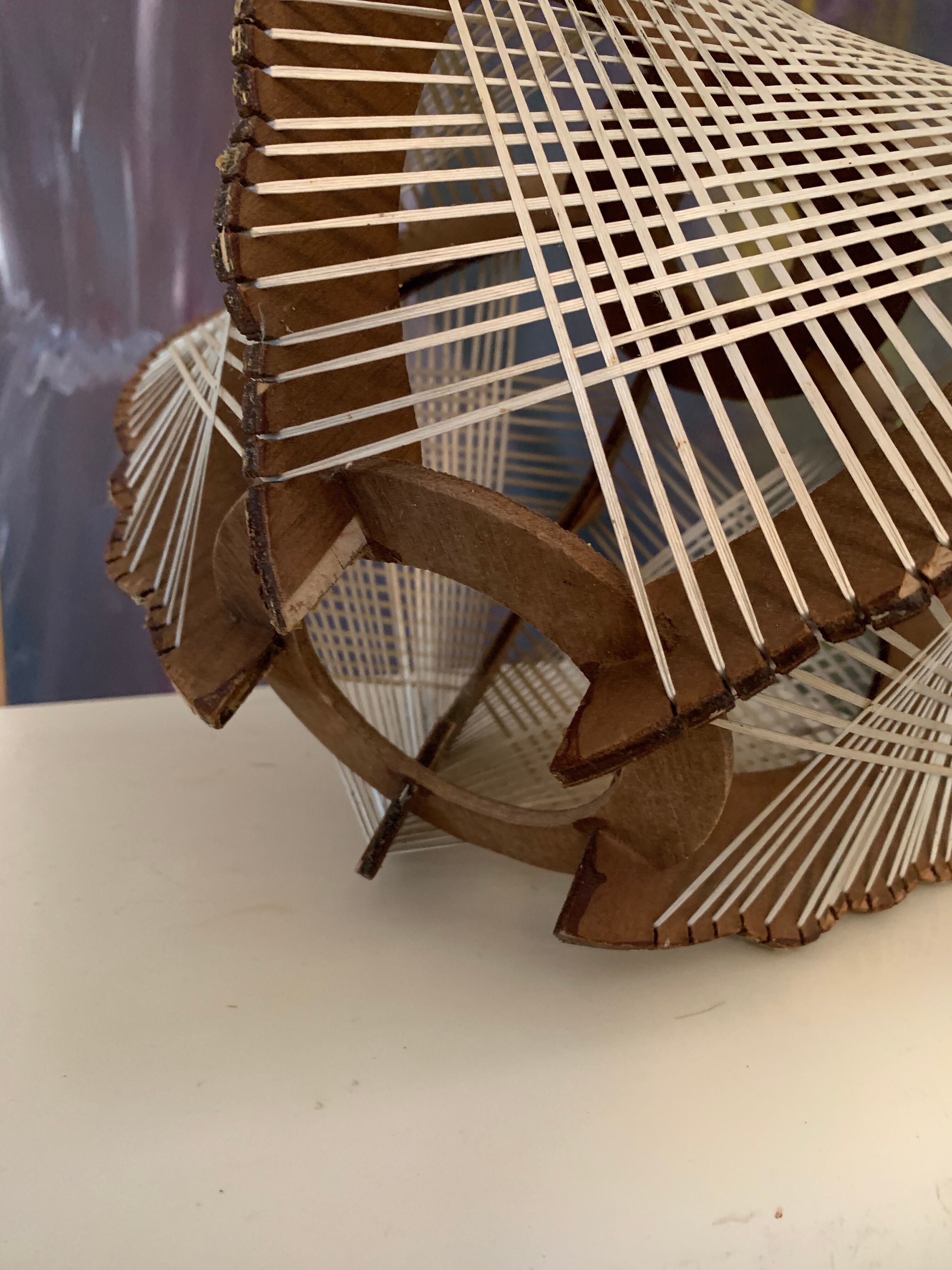Suspension bois et fil scandinave vintage