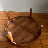 Round coffee table in Elm Burl, Art Deco decorative work - Year 1941