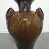 XXL amphora jar in Art Nouveau enamelled stoneware circa 1900