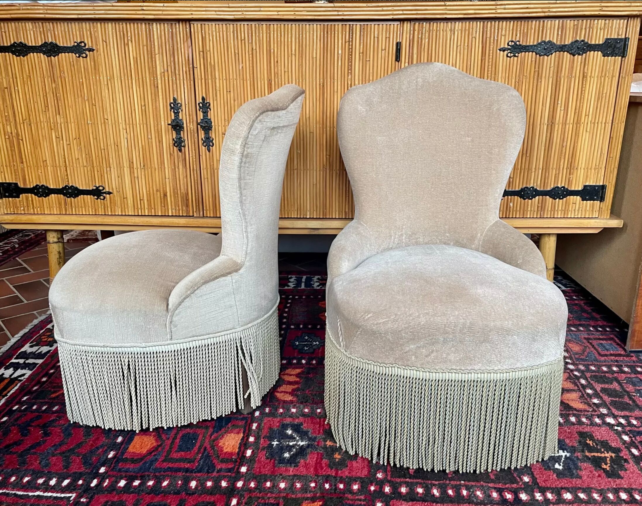 Pair of toad armchairs