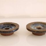 Pair of Danish ceramic candlesticks by Arne Finne Nielsen