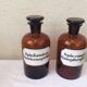 Lot of two bottles of apothecary, pharmacy collection, amber thick glass