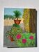 Modernist painting of plants in oil.