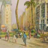 Francisco Planas Doria, Cityscape Painting, Barcelona