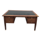 Louis XVI style minister's desk in solid walnut, 4 drawers, old manufacture