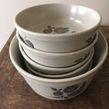 Salad bowl and 5 assorted hollow plates St-Amand Sologne
