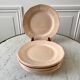 Set of 8 dessert plates Digoin model France powder pink