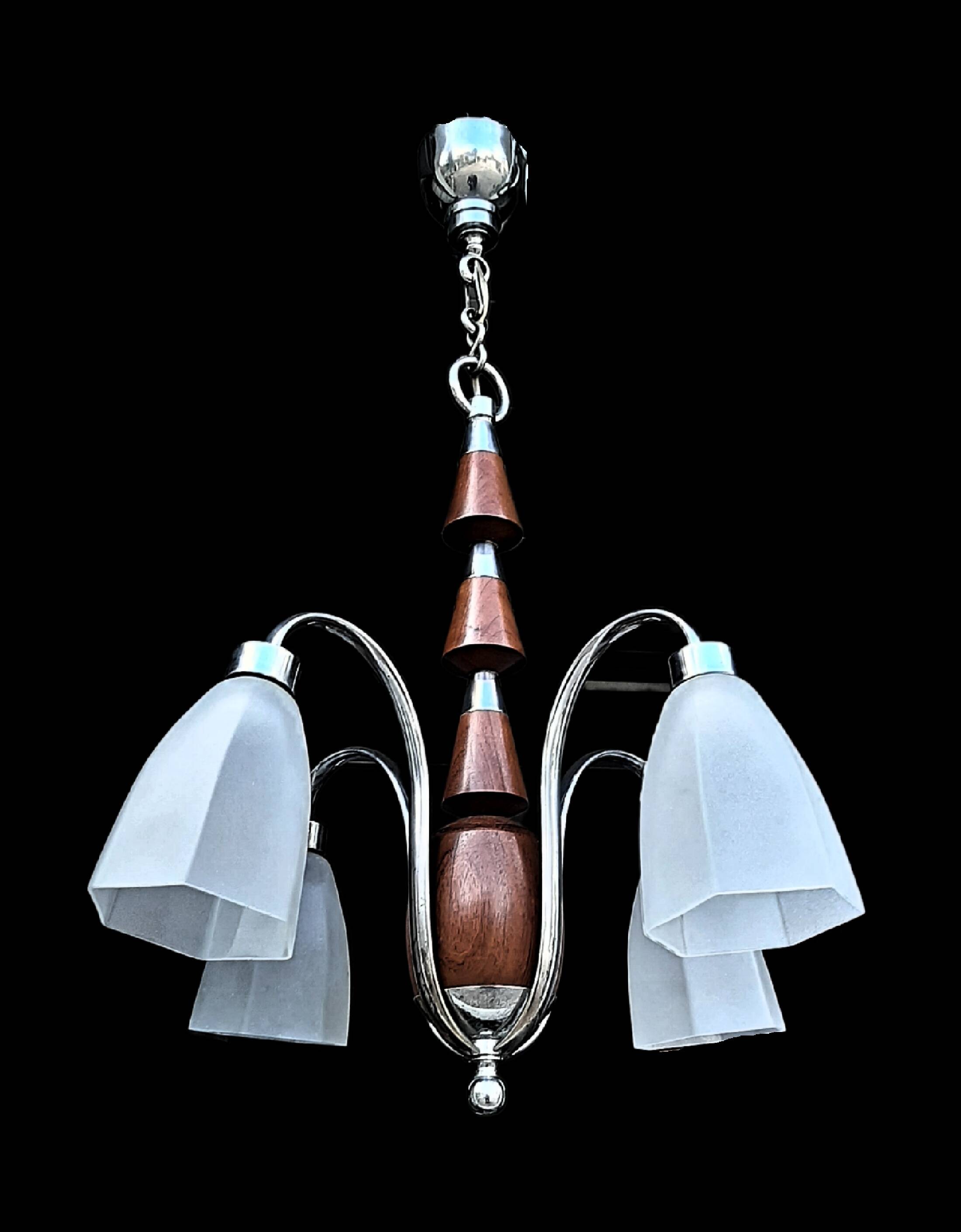 Vintage Art Deco chandelier late 1930s