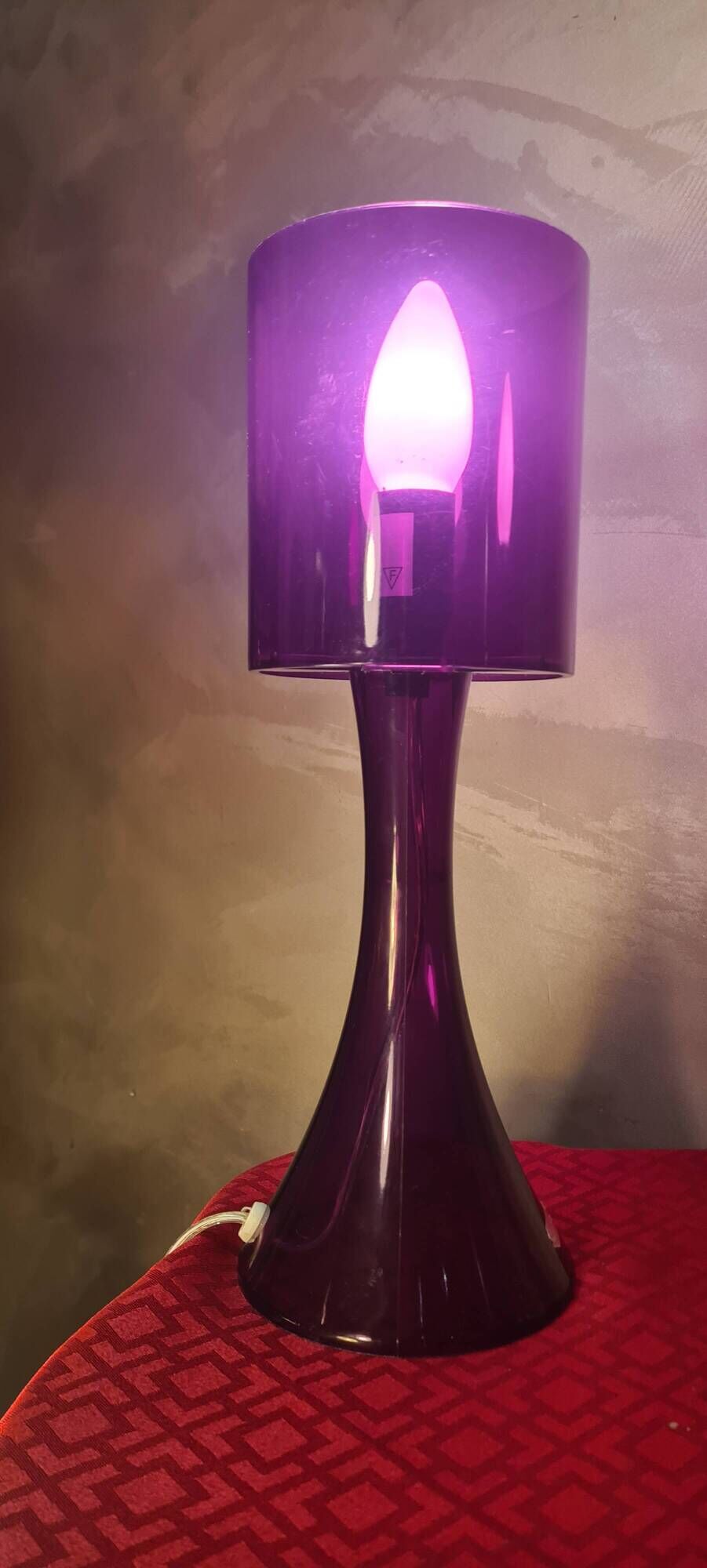 Pair of Vintage Incidence 70s Plexiglas Mood Lamps Height