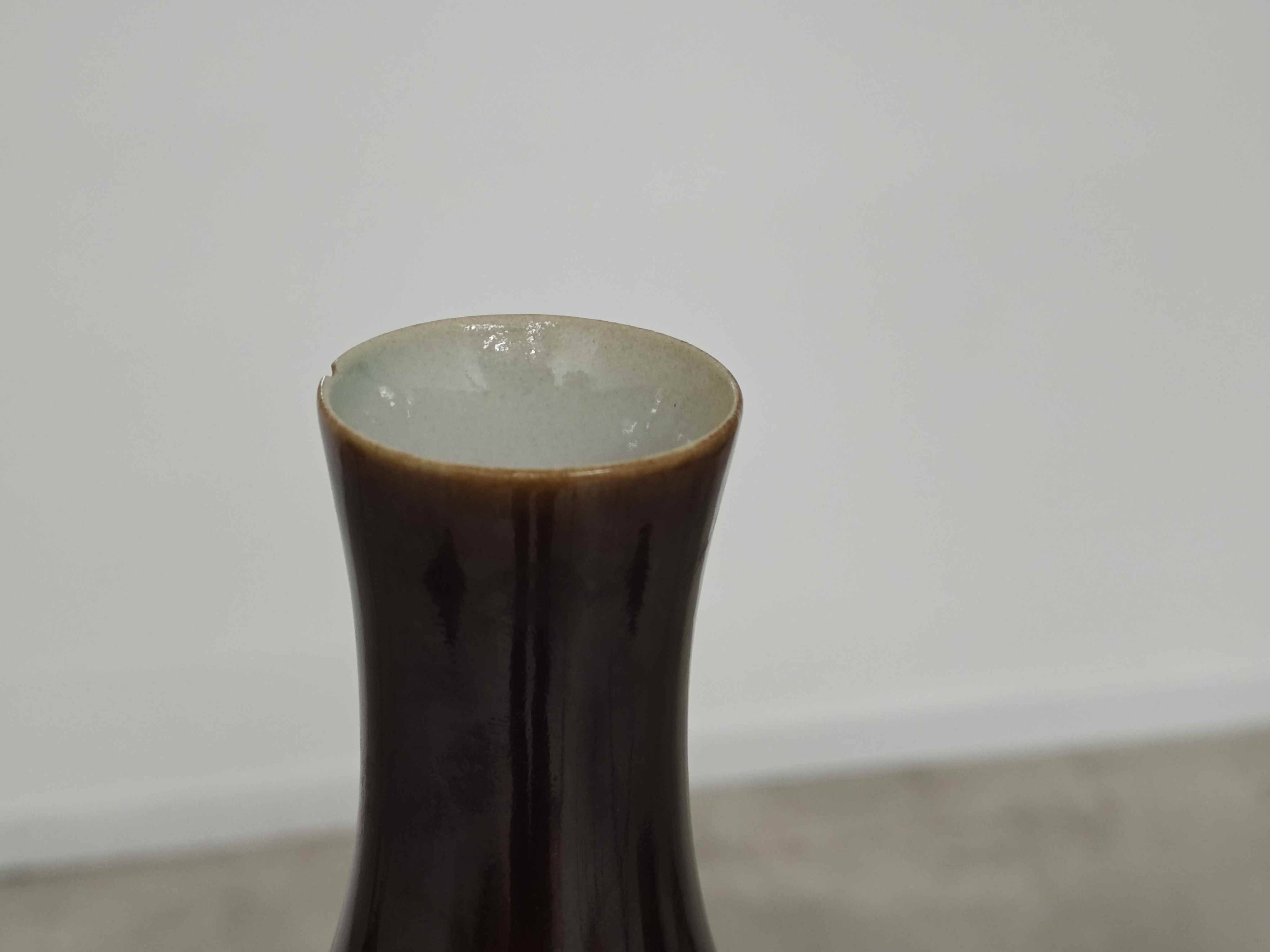 Large brown ceramic vase Ditmar Urbach 1970