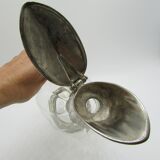 Carafe à décanter verre et métal argenté forme canard