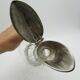 Decanter carafe glass and silver metal duck shape