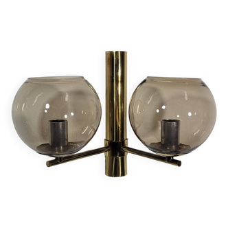 Vintage brass wall lamp by Hans Agne Jakobsson for Markaryd in Sweden 1960s