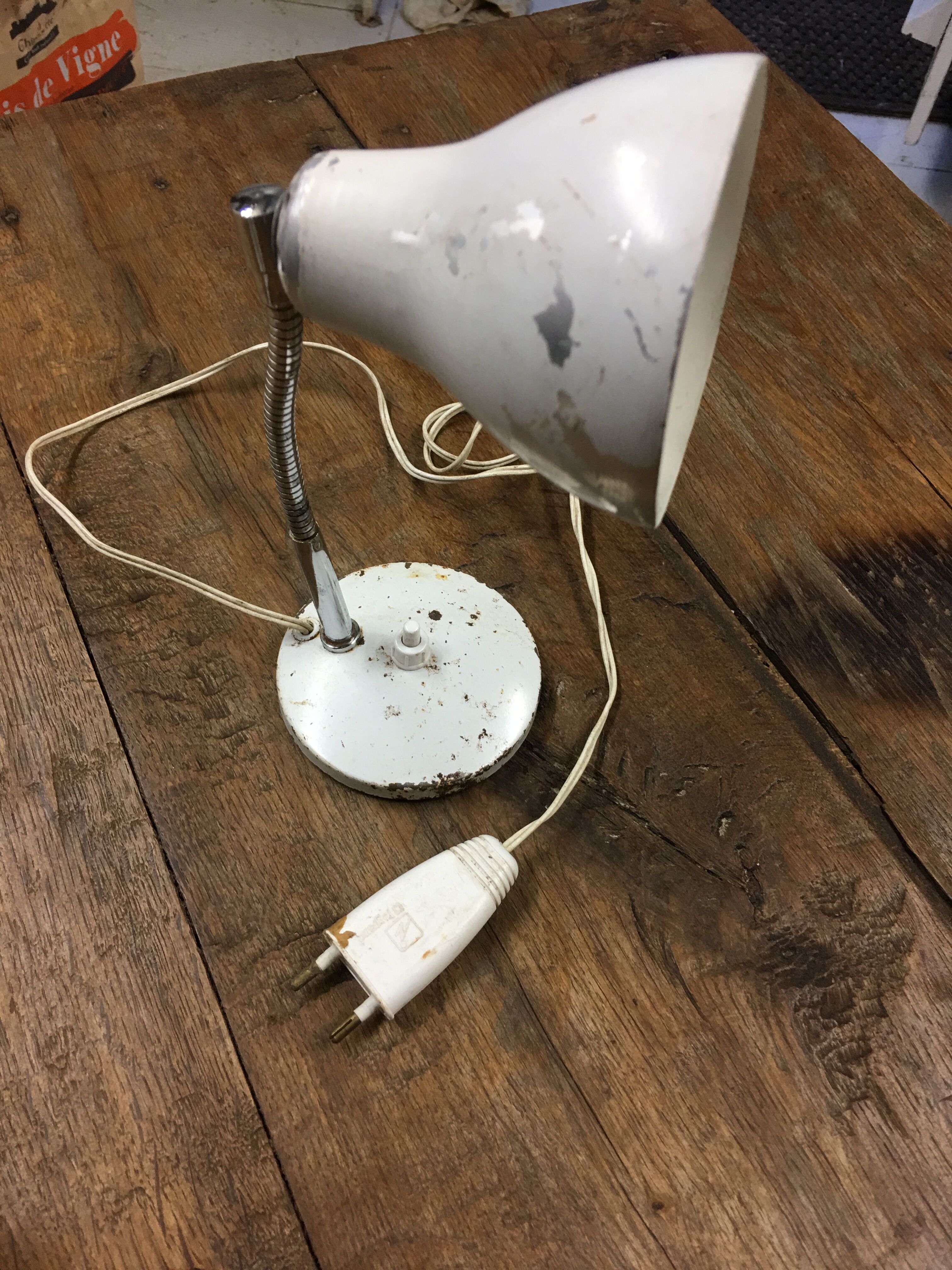White vintage lamp
