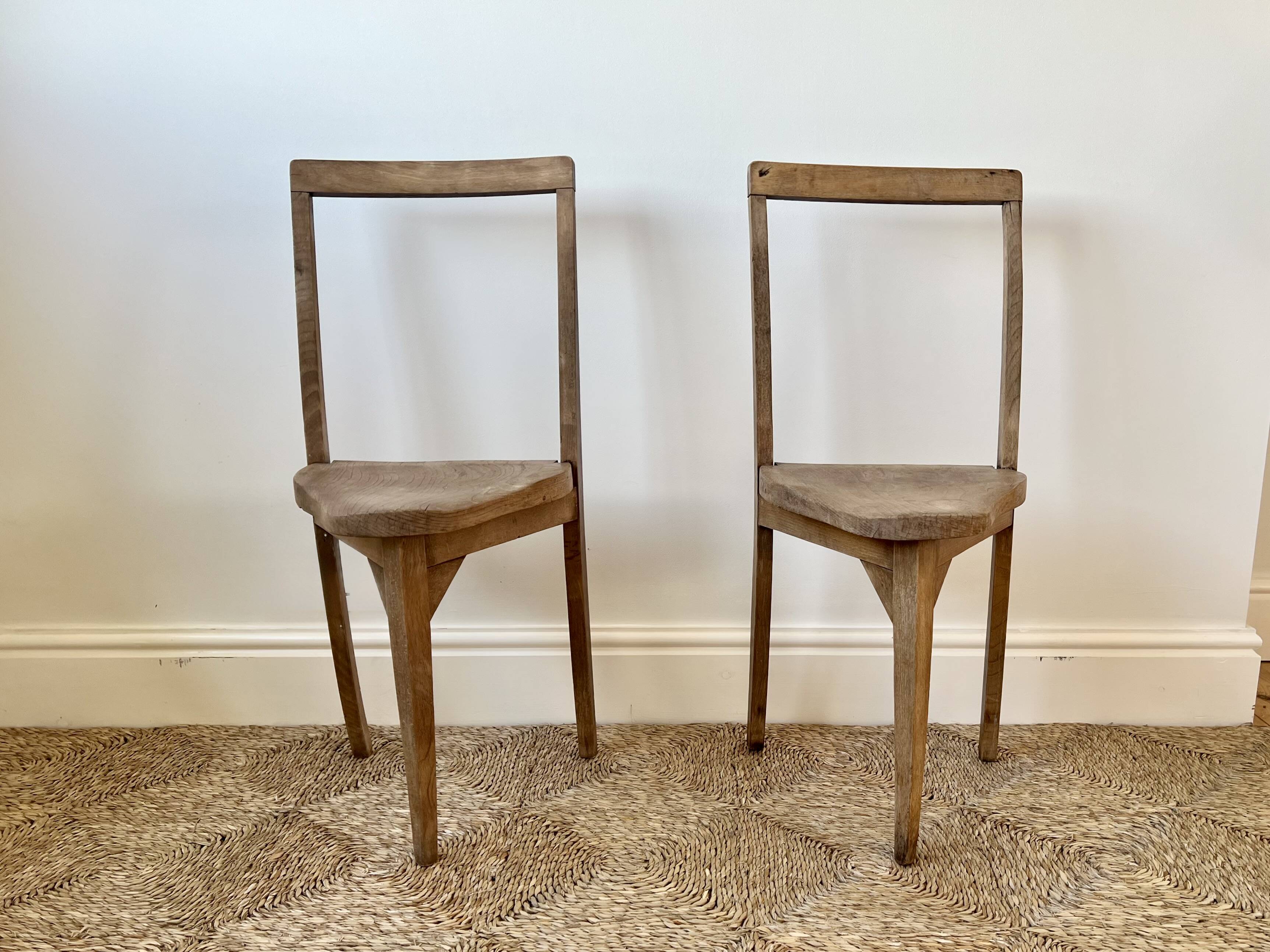 Pair of Rustic Vernacular Elm Chairs, c.1930–1950