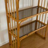 Bamboo and smoked glass shelf