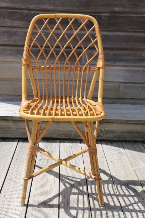 Chaise rotin adulte 1960