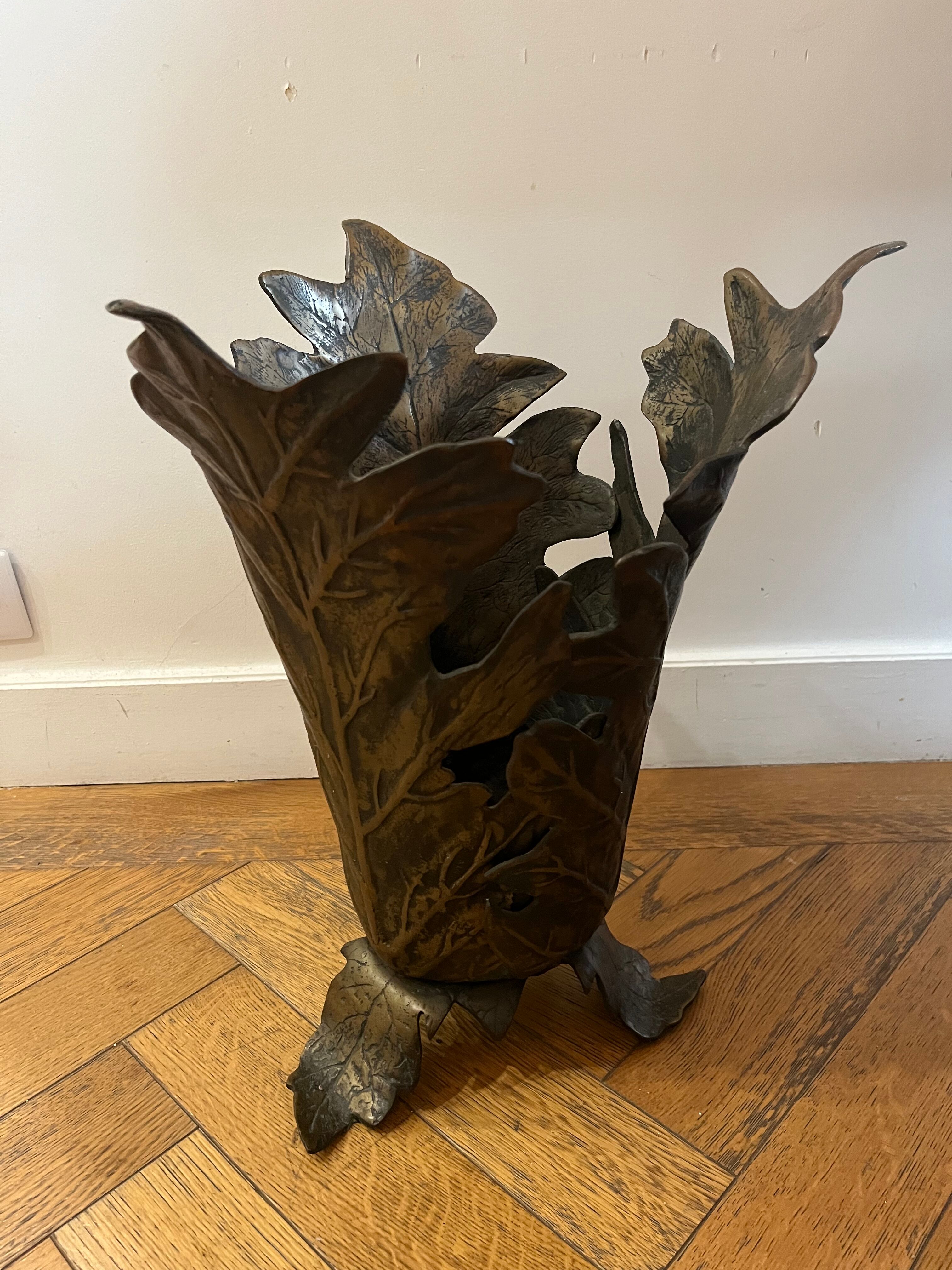 Elegant bronze umbrella door by the famous Italian designer Gabriella Crespi