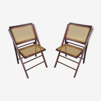 Paire chaises cannées