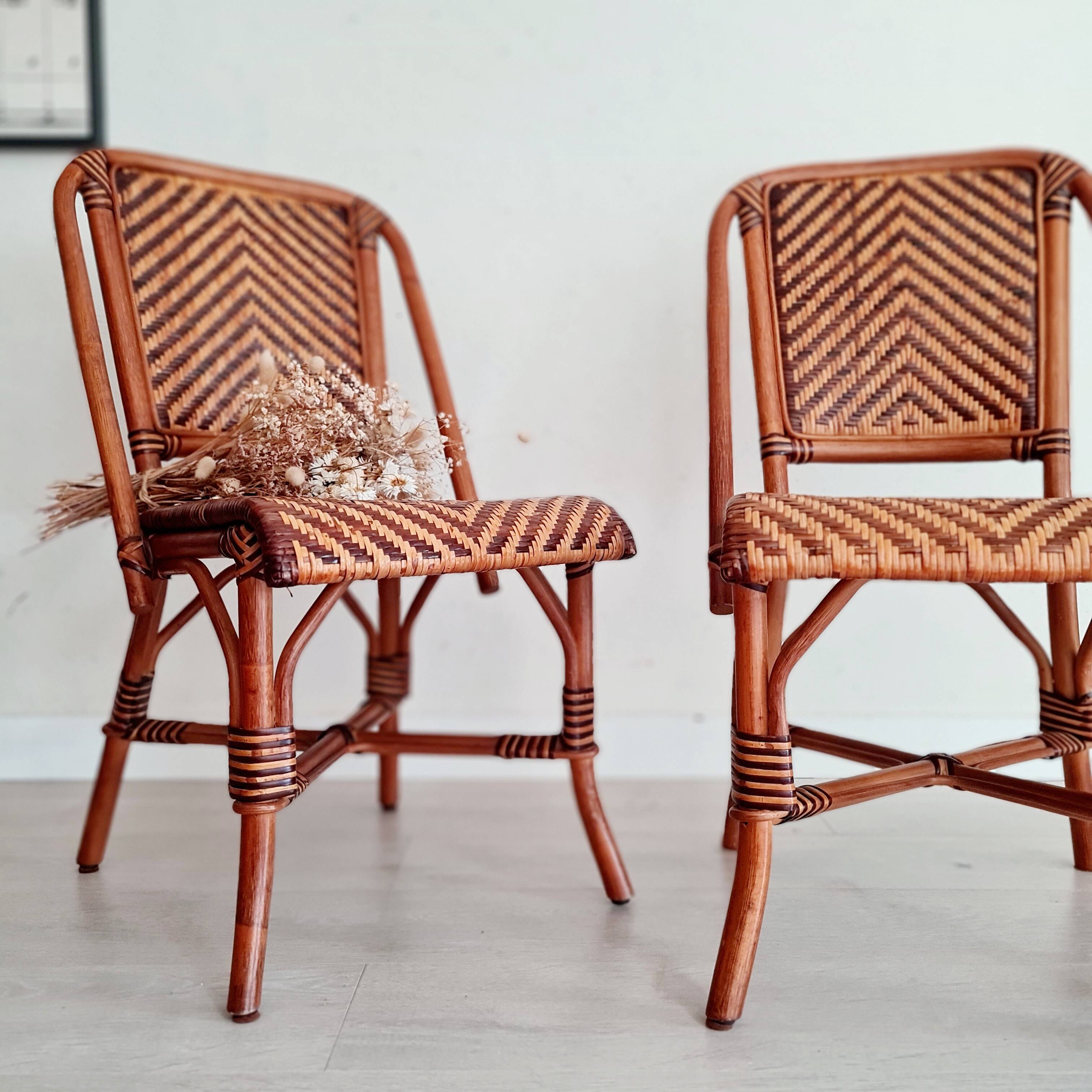 Rattan bistro chairs