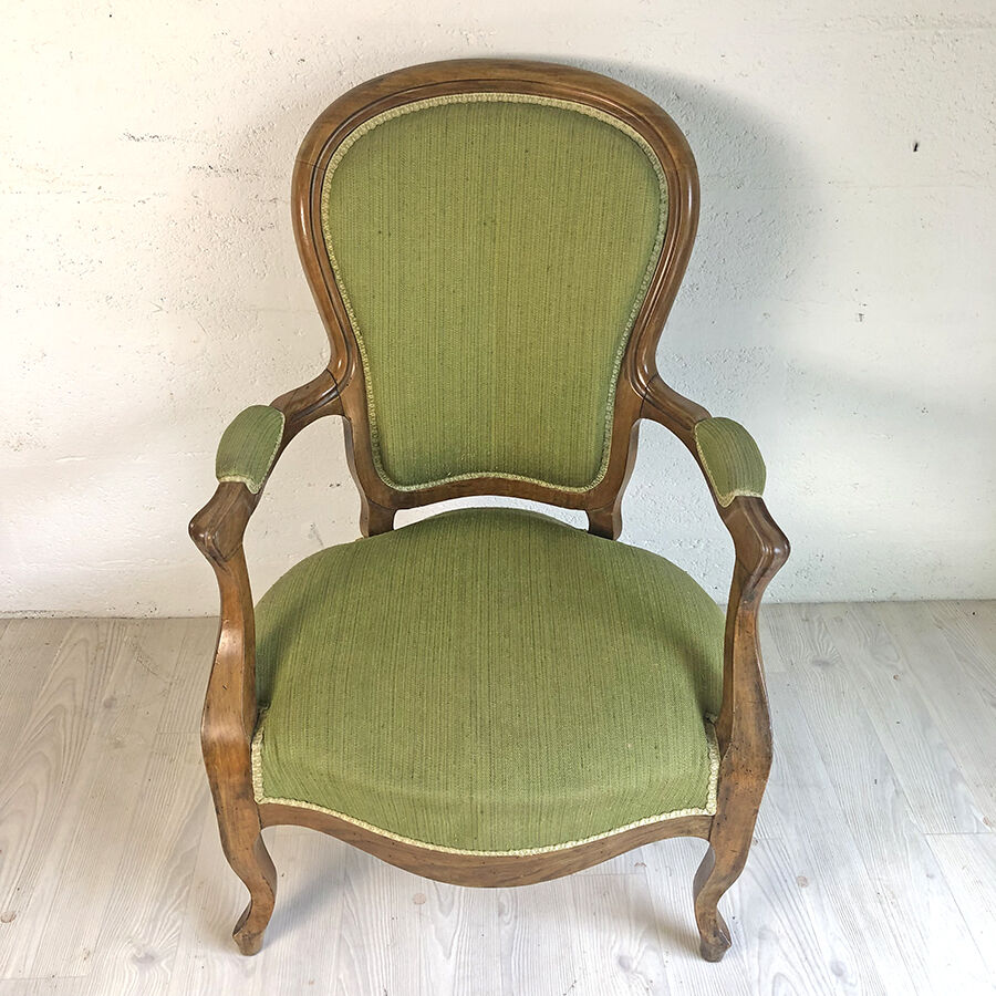 Green Voltaire armchair 19th century