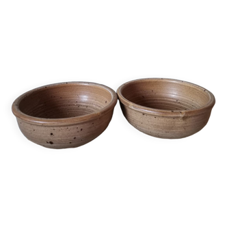 Set of 2 vintage salt stoneware bowls France