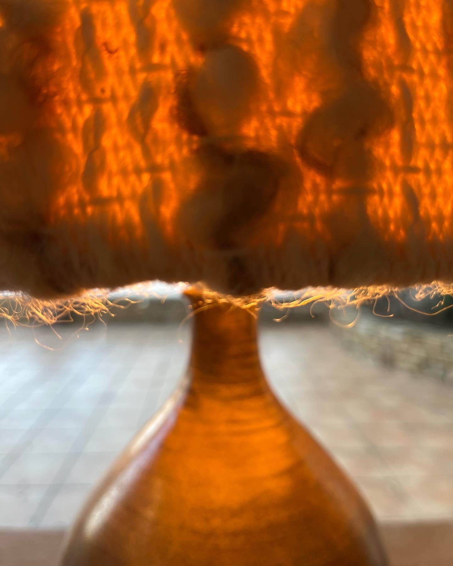 Enamelled sandstone lamp from the 1950s