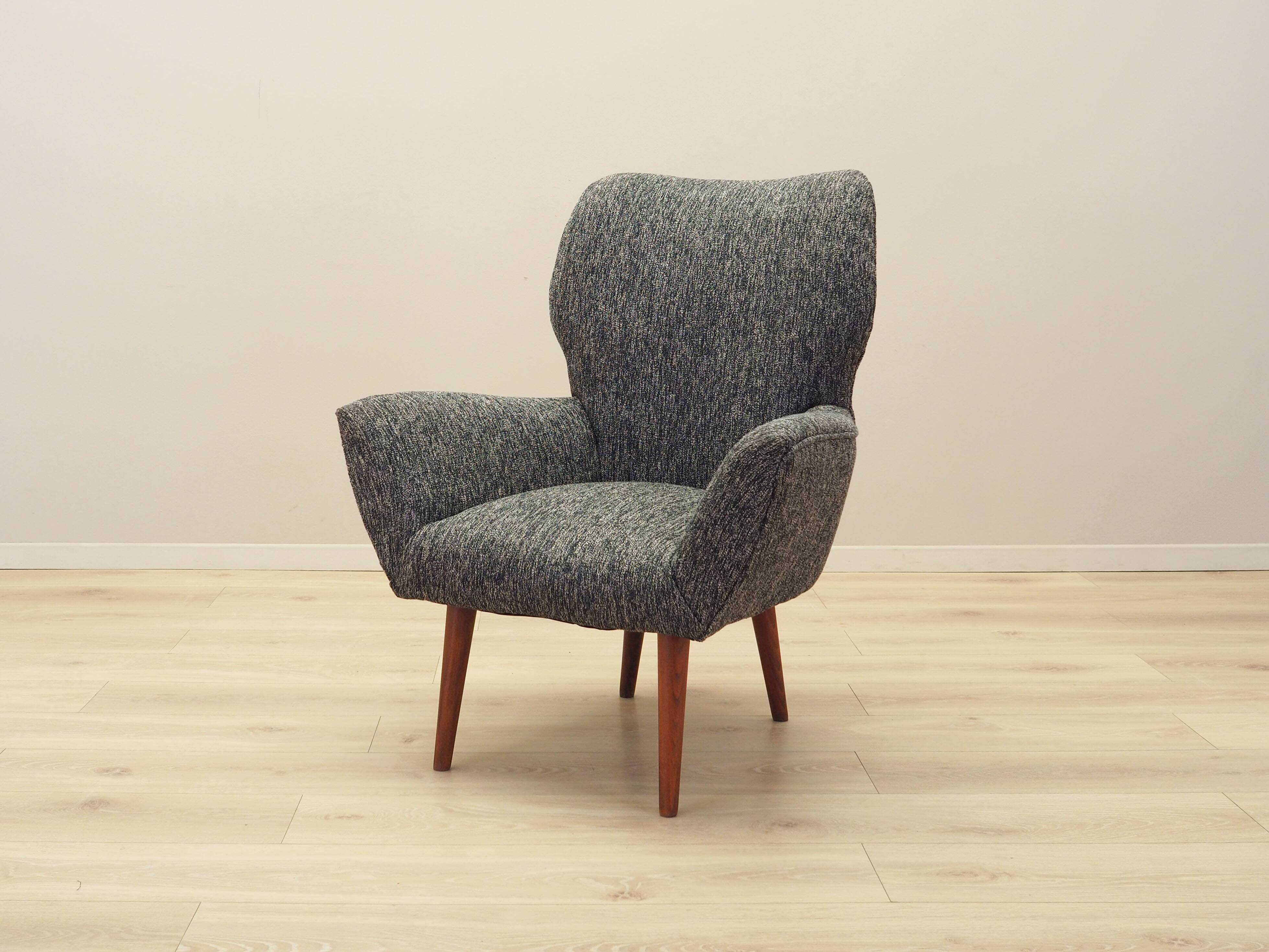Grey armchair, Italian design, 1970s, production: Italy