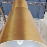 Designer desk lamp in gold metal 2 flexible arms from the 70s