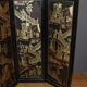 Screen with Japanese decor and black lacquer