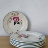 Lot de 6 assiettes à dessert faience Wasmuel -M.G