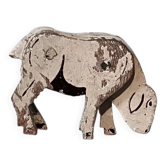 Wooden figurine, farm animals, the sheep. Vintage toy.