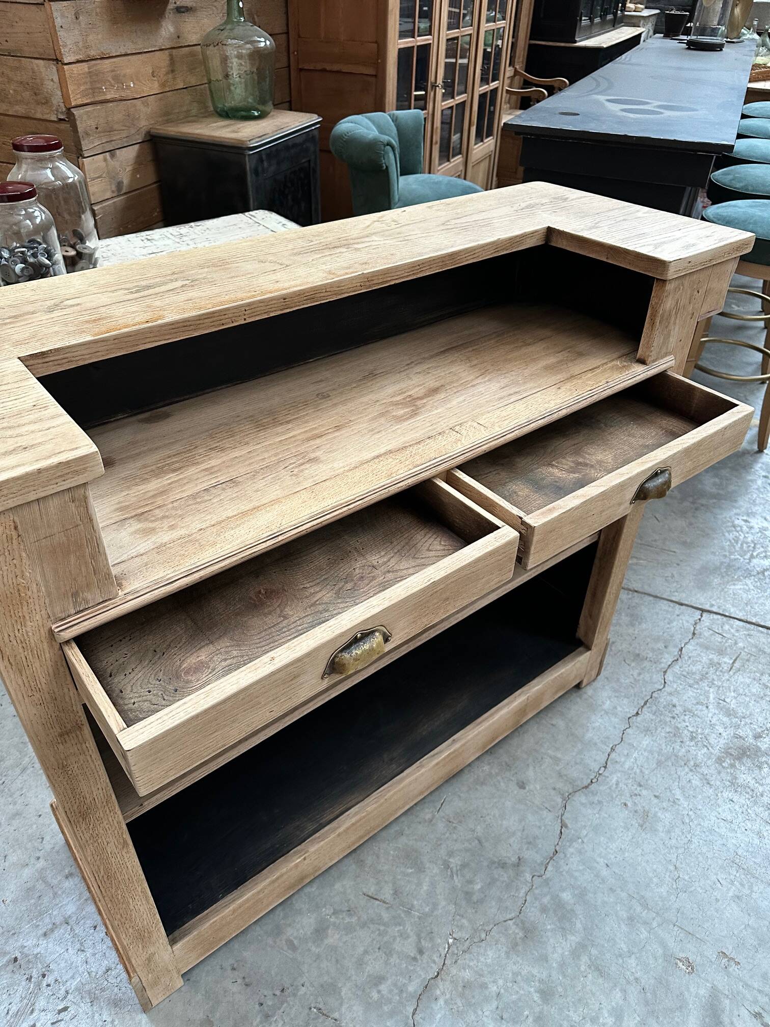 Solid oak bar from the 1950s