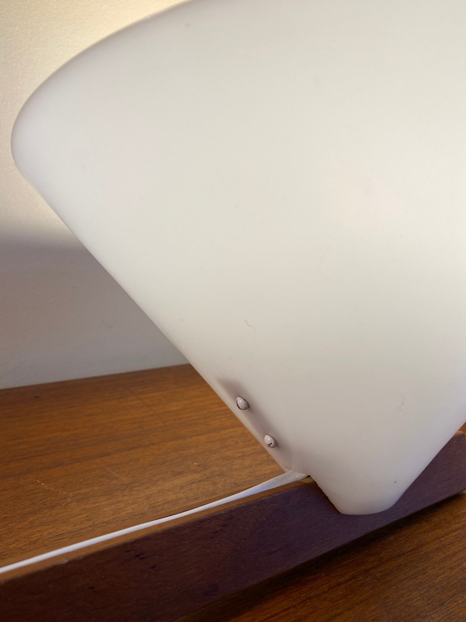 Teak and acrylic wall lamp