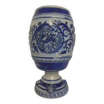 Antique glazed stoneware vase from Westerwald, early 20th century.