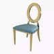Chaise doré et assise velours turquoise