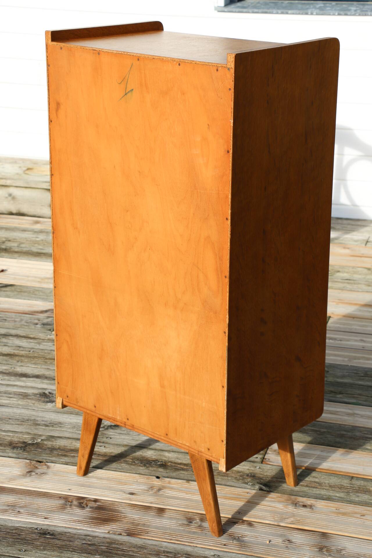 Chiffonnier 7 tiroirs chêne clair 1960