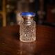 Bocal en cristal taillé, en argent massif anglais du 20e siècle, émaillé guilloché.