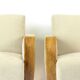 Set Of Two Art Deco Armchairs In Walnut And Fabric, Czechoslovakia 1930s