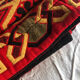 Handmade bedspread vintage red black and beige