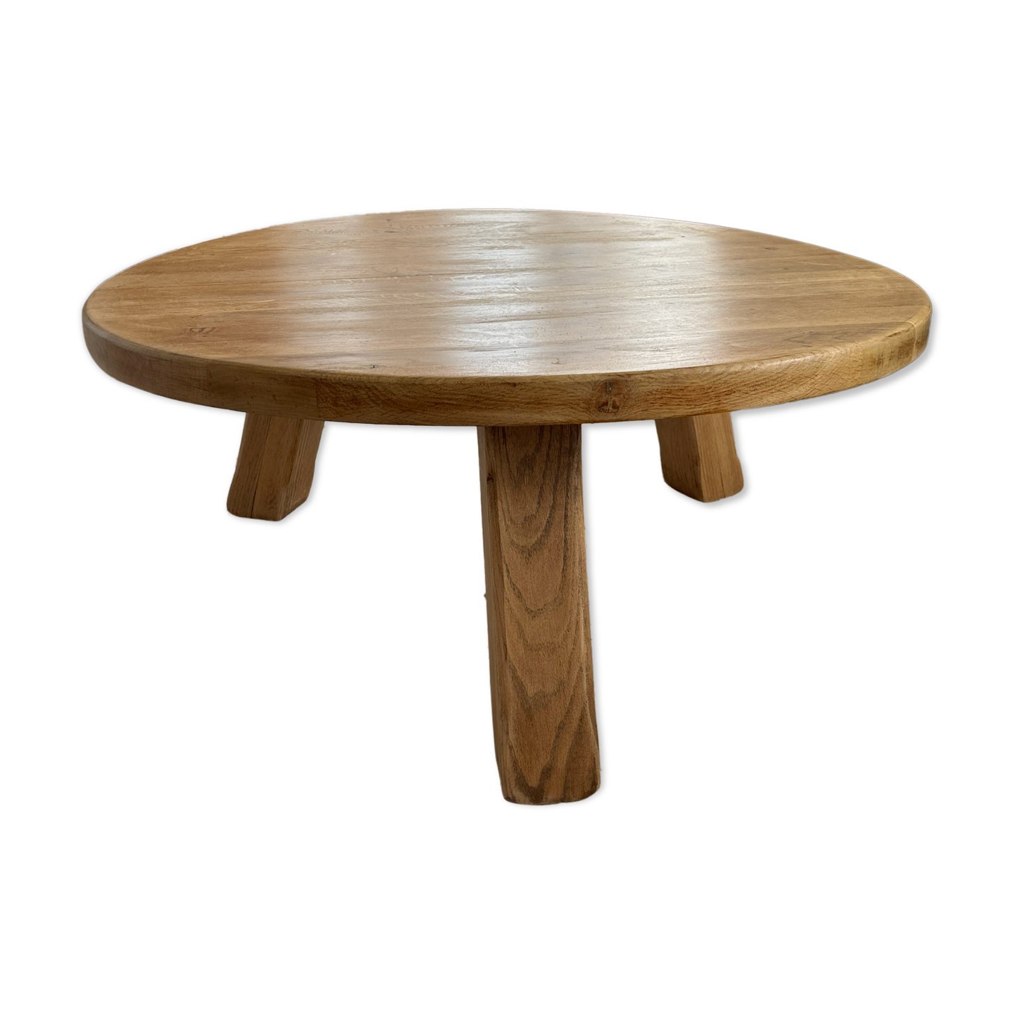 Table basse tripode vintage en bois massif