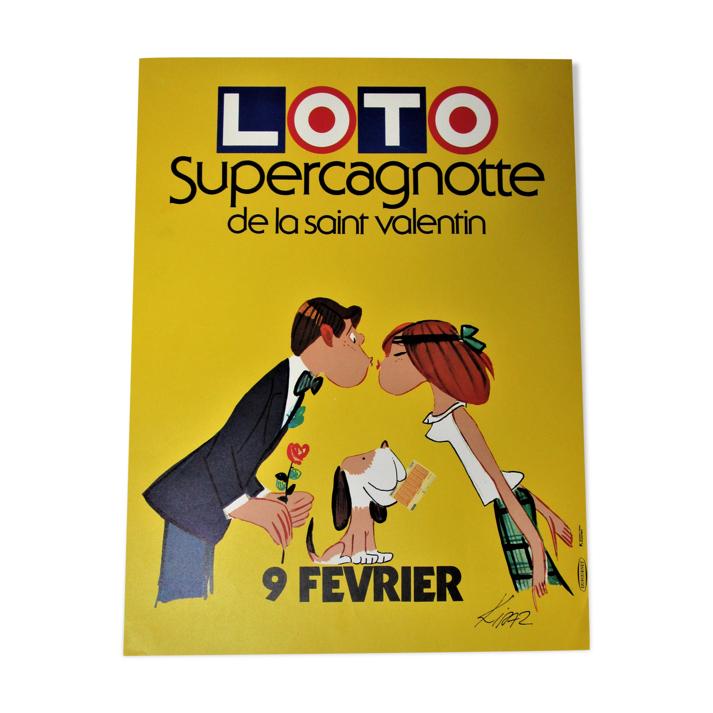 Kiraz poster Valentine's National Lottery vintage 70/80s