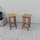 Pair of vintage pine stools from the 80s