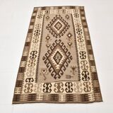 4x6 Kilim Vintage Oushak Area Kilim Rug, 103x192 Cm
