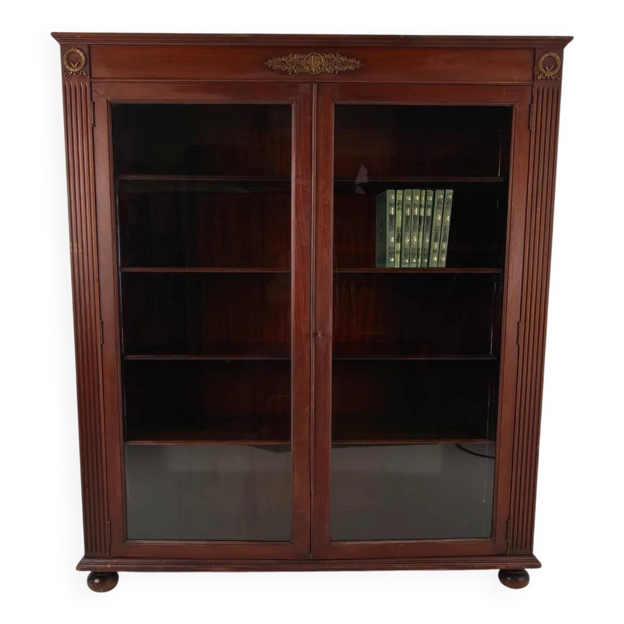 Bibliothèque vitrée en acajou du XXe siècle