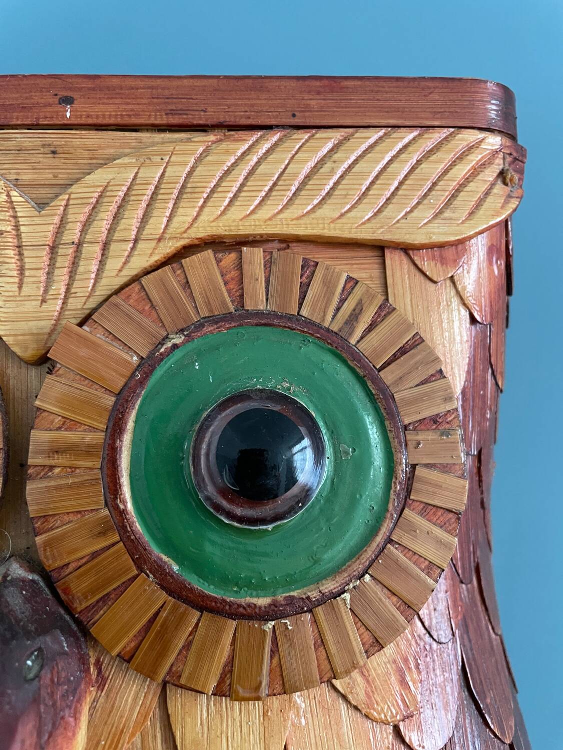 Vintage umbrella stand in the shape of an owl