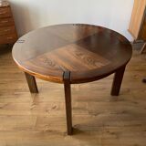 Table ronde en orme scandinave 2 rallonges
