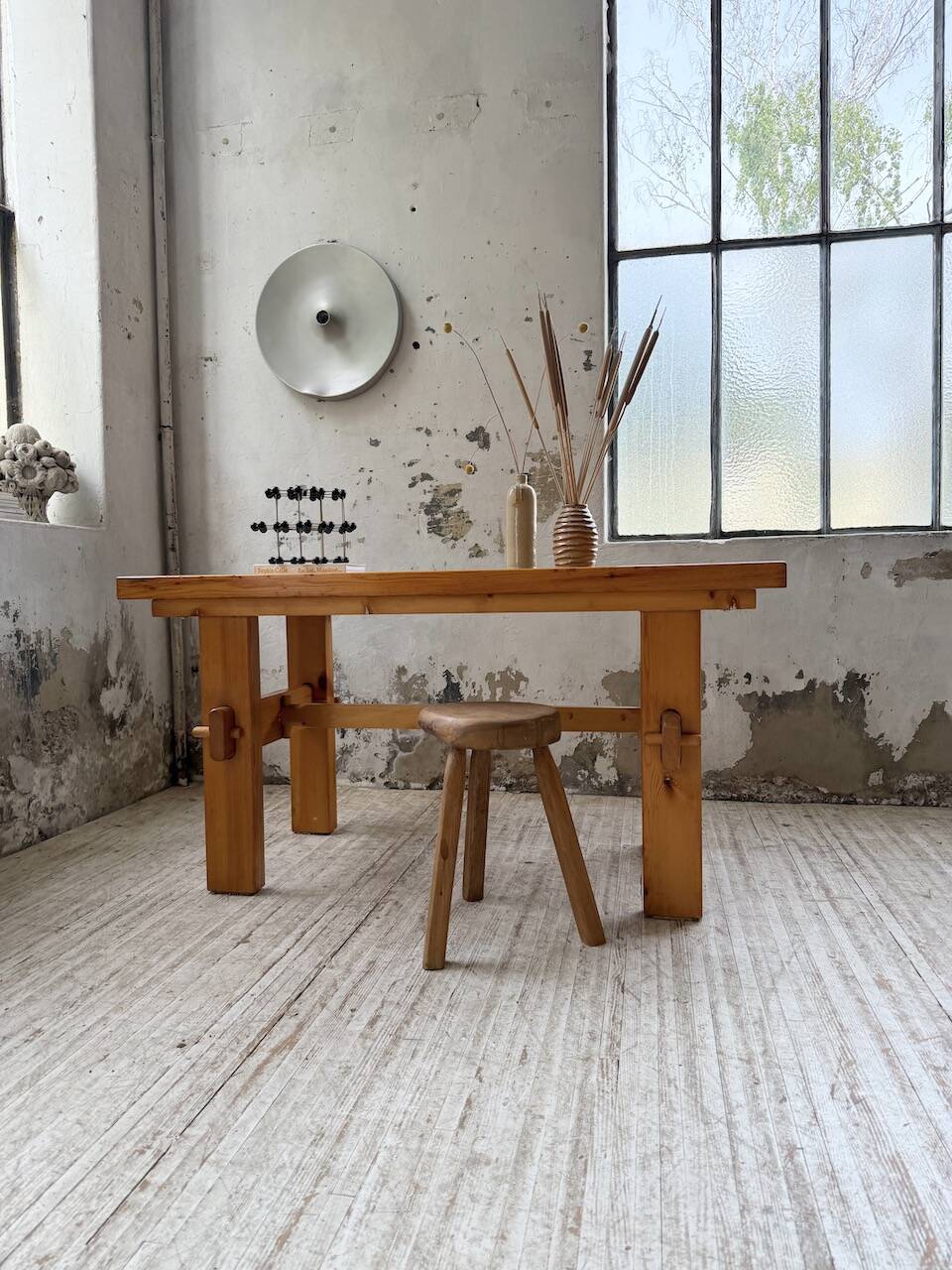 Farmhouse table, mountain furniture from the 50s