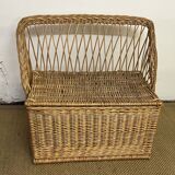 Vintage rattan chest bench