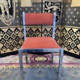 Suite of 4 velvet and chrome chairs 1970